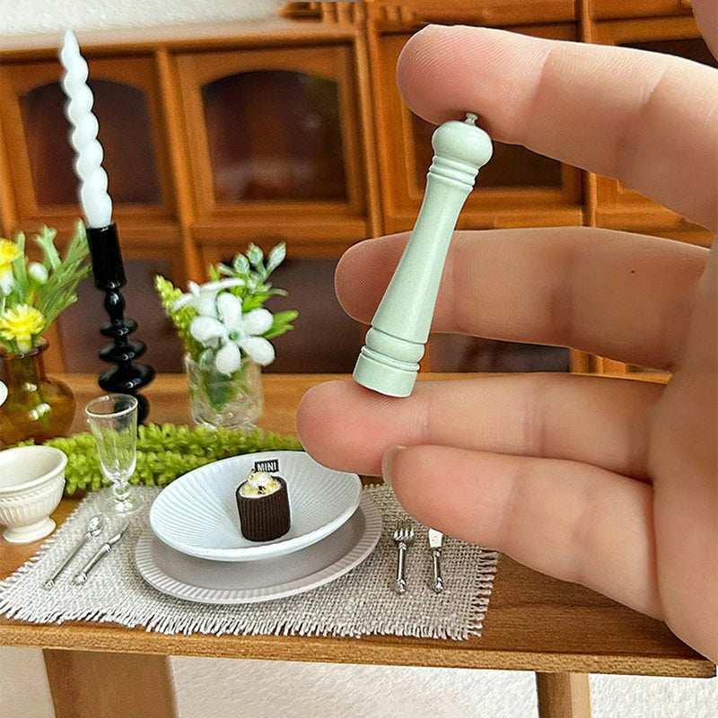 3-Piece Miniature Salt & Pepper Shaker Set – 1:12 Dollhouse