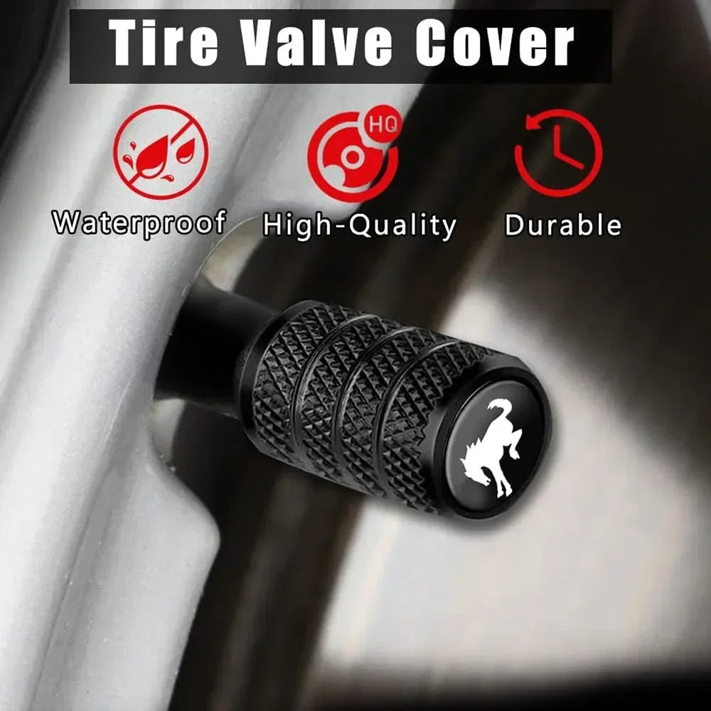 4-Pack Metal Tire Valve Stem Caps – Anti-Rust Universal Fit
