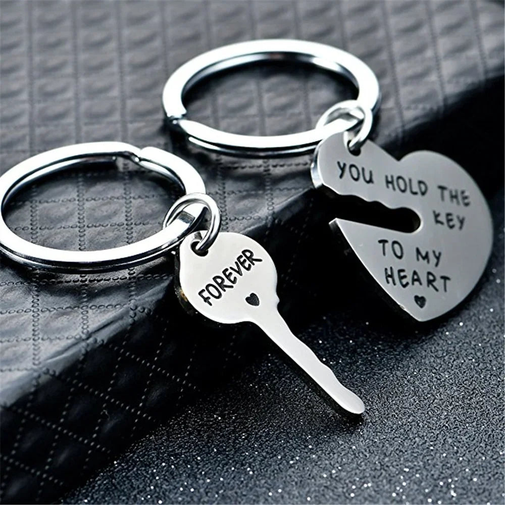 You Hold Key My Heart Forever Keychain Sets Anniversary Gifts Couple