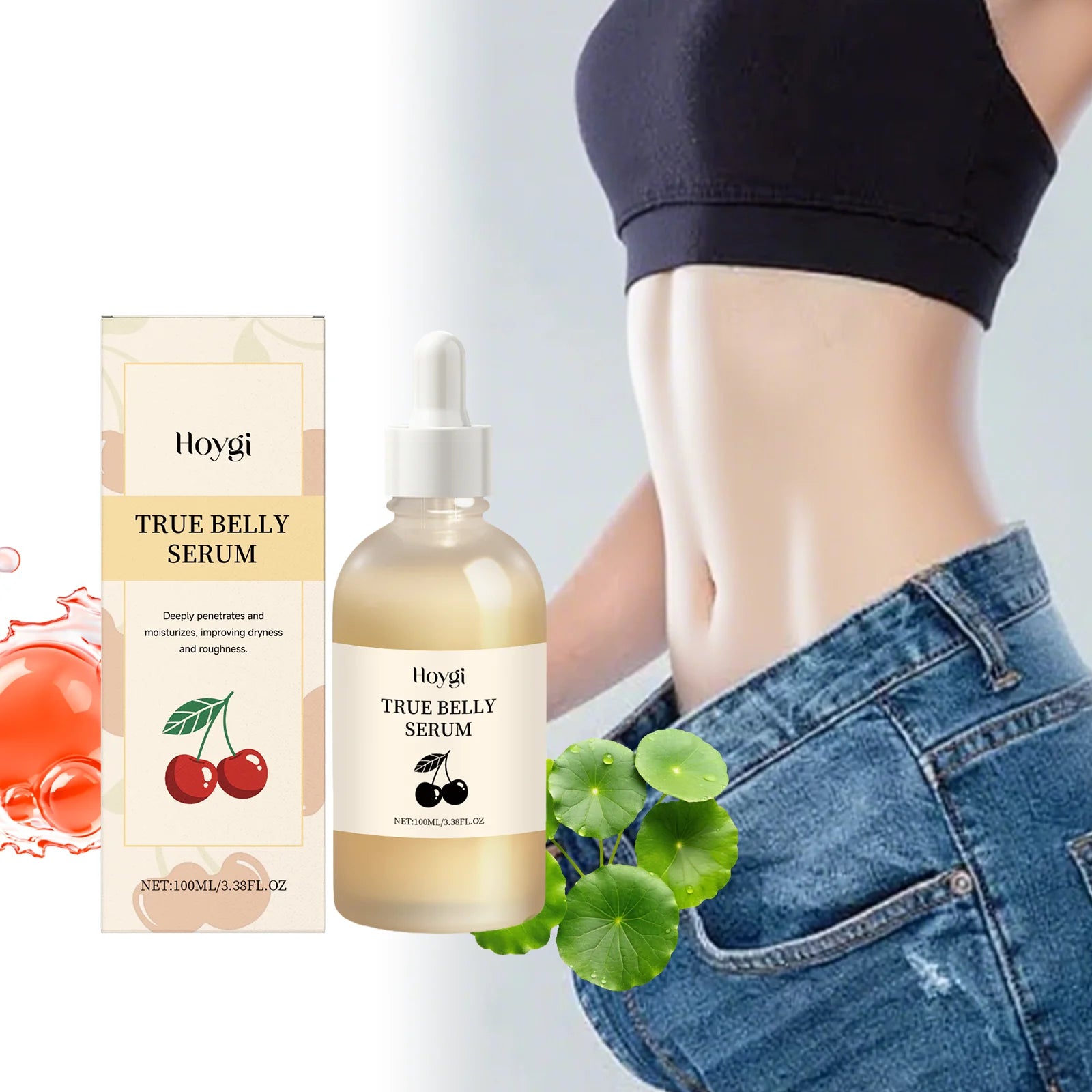 Body Care Serum with Cherry Extract Lightweight Moisturizing Serum for Dry Skin Smooth Texture and Non Greasy Absorption 100ml Zpaxo