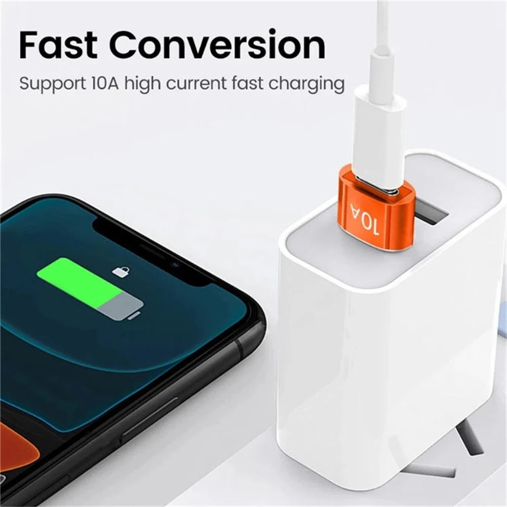 6pcs 10A OTG USB 3.0 To Type C Adapter USB Female To Type c Male Fast Charging Converter USB to Type C OTG For Xiaomi Laptop PC Zpaxo