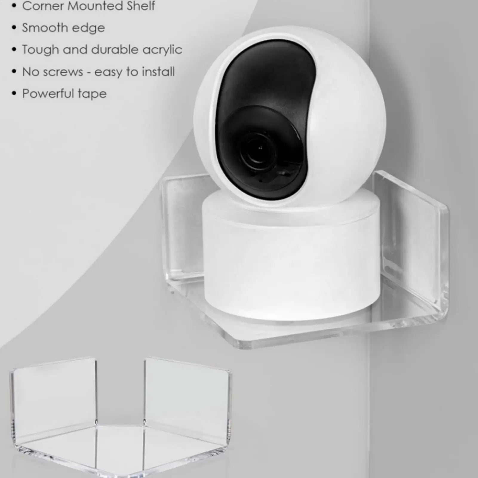 Corner Camera Mount 2 Acrylic Small Adhesive Wall Stand Security