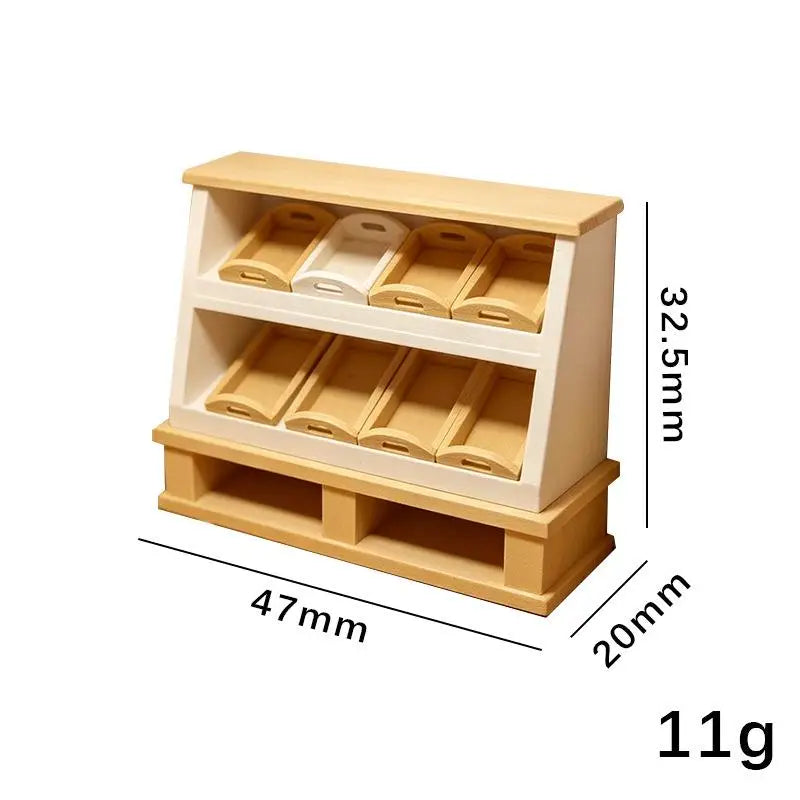 Mini Bread Rack Cupboard Storage Shelf Model 1 12 Dollhouse Miniature Zpaxo 1Pcs
