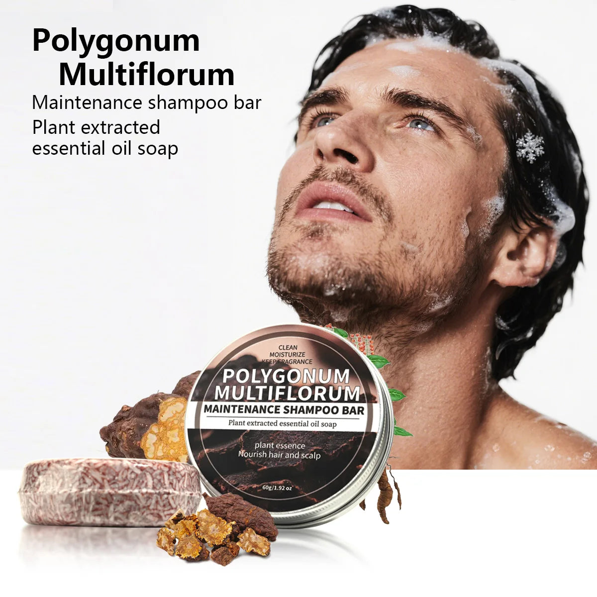 Polygonum Multiflorum Herbal Shampoo Soap Bar – Deep Cleanse Herbal Shampoo Bar Zpaxo