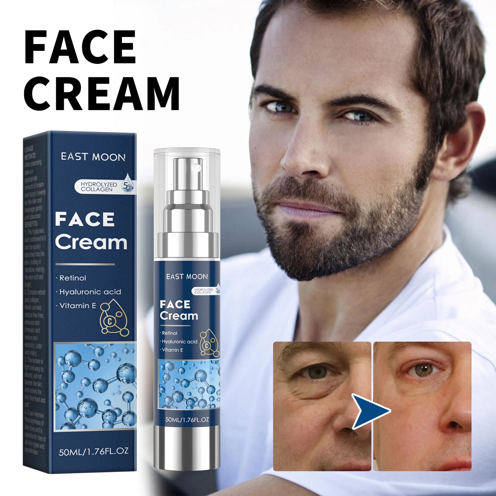 East Moon Retinol Face Cream for Men – Anti-Aging & Firming Men's Face Cream Zpaxo