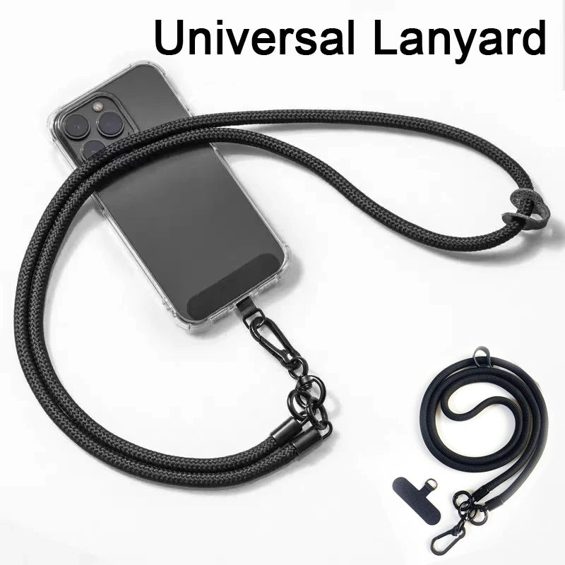 Universal Nylon Long Mobile Phone Lanyard Crossbody Hanging Shoulder Strap Detachable Neck Cord Anti-Lost Rope With Gasket Clip Zpaxo