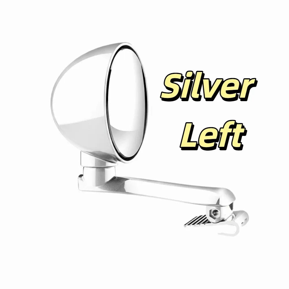 Round Convex Blind Spot Car Mirror 360 Degree Adjustable Universal Zpaxo Silver Left