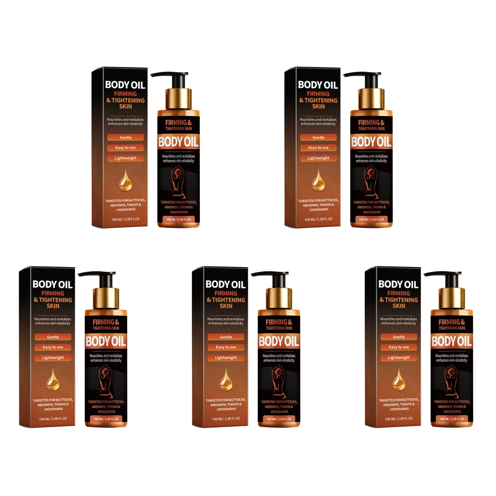 OceAura Firming Body Oil – Lifting, Brightening & Nourishing Firming Body Oil Zpaxo 5 x 100ml Boxed