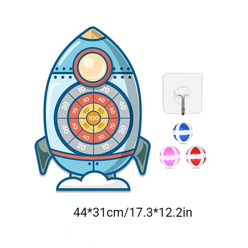 Montessori Sports Toy Sticky Ball Dart Board Target Game Kids Outdoor