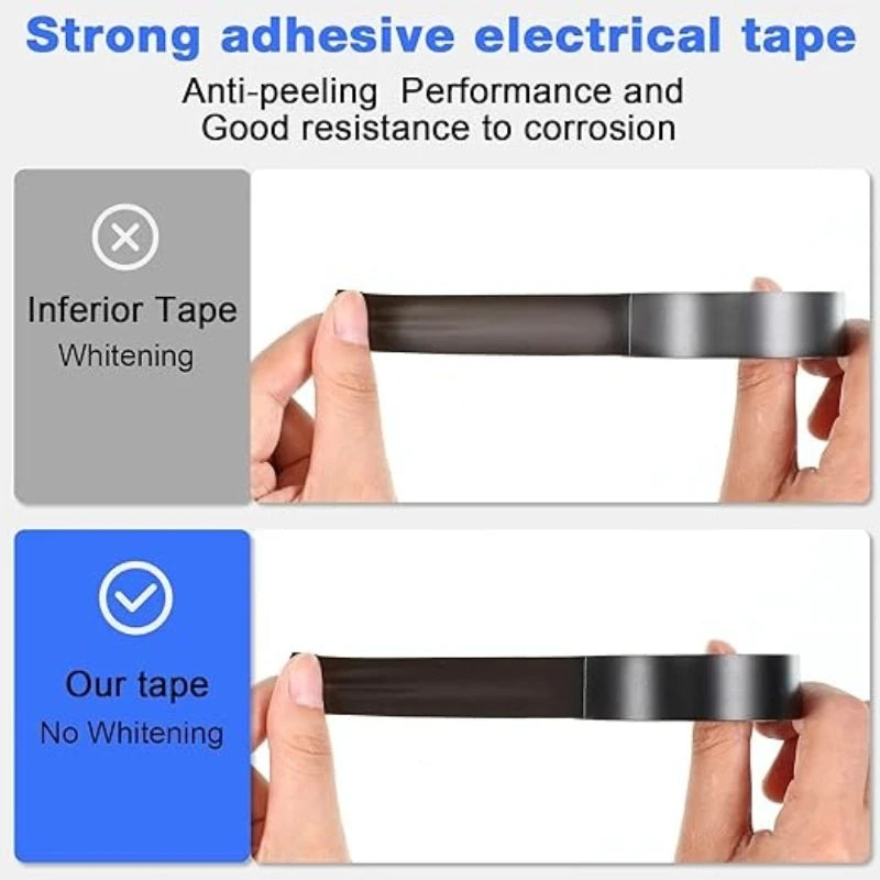 Electrical Insulating Tape Black Electrical Tapes Flame Retardant Strong Adhesive Wire Harness Tape for Electrical Wiring Tape Zpaxo