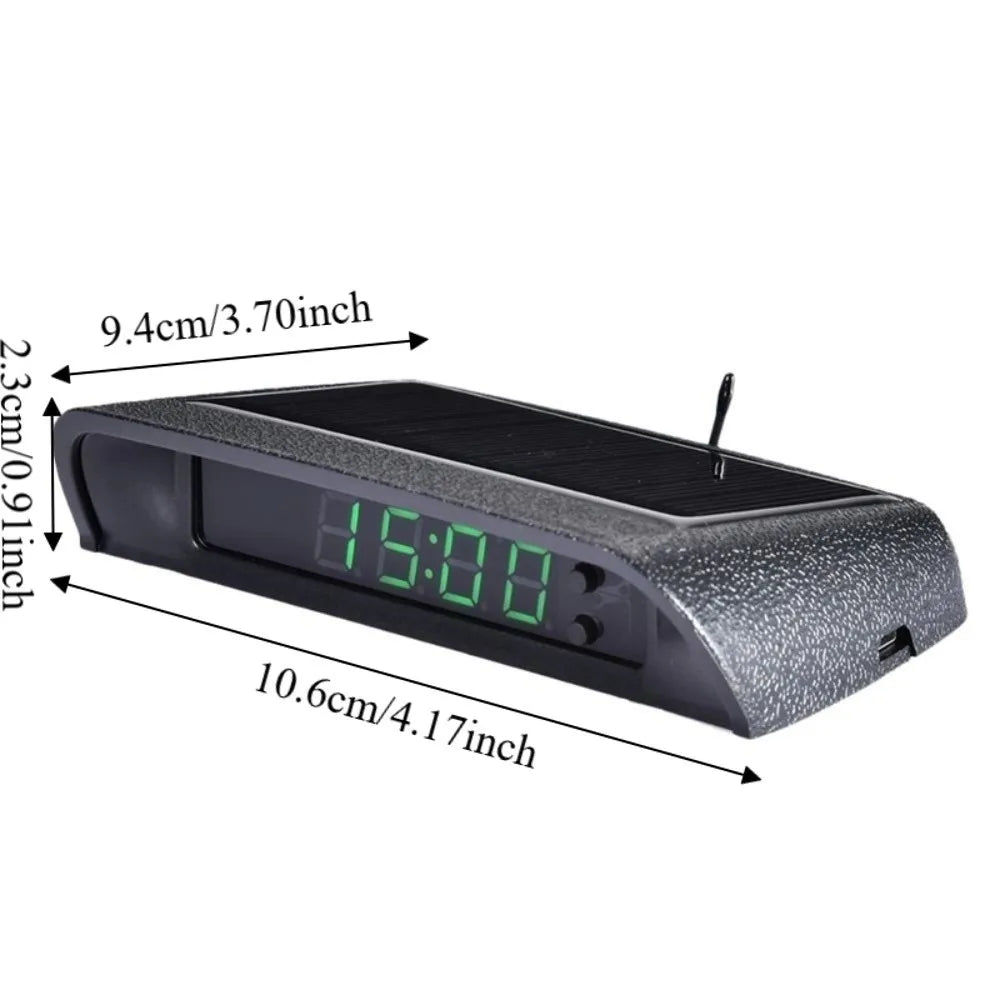 Solar Powered Car Digital Watch Luminous Precision Electronic 24 Zpaxo