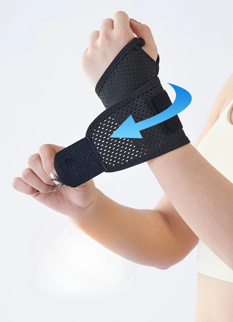 Sports wrist guard fitness wrist sprain badminton tennis winding compression joint fixator wrist guard Zpaxo black 1 pairs