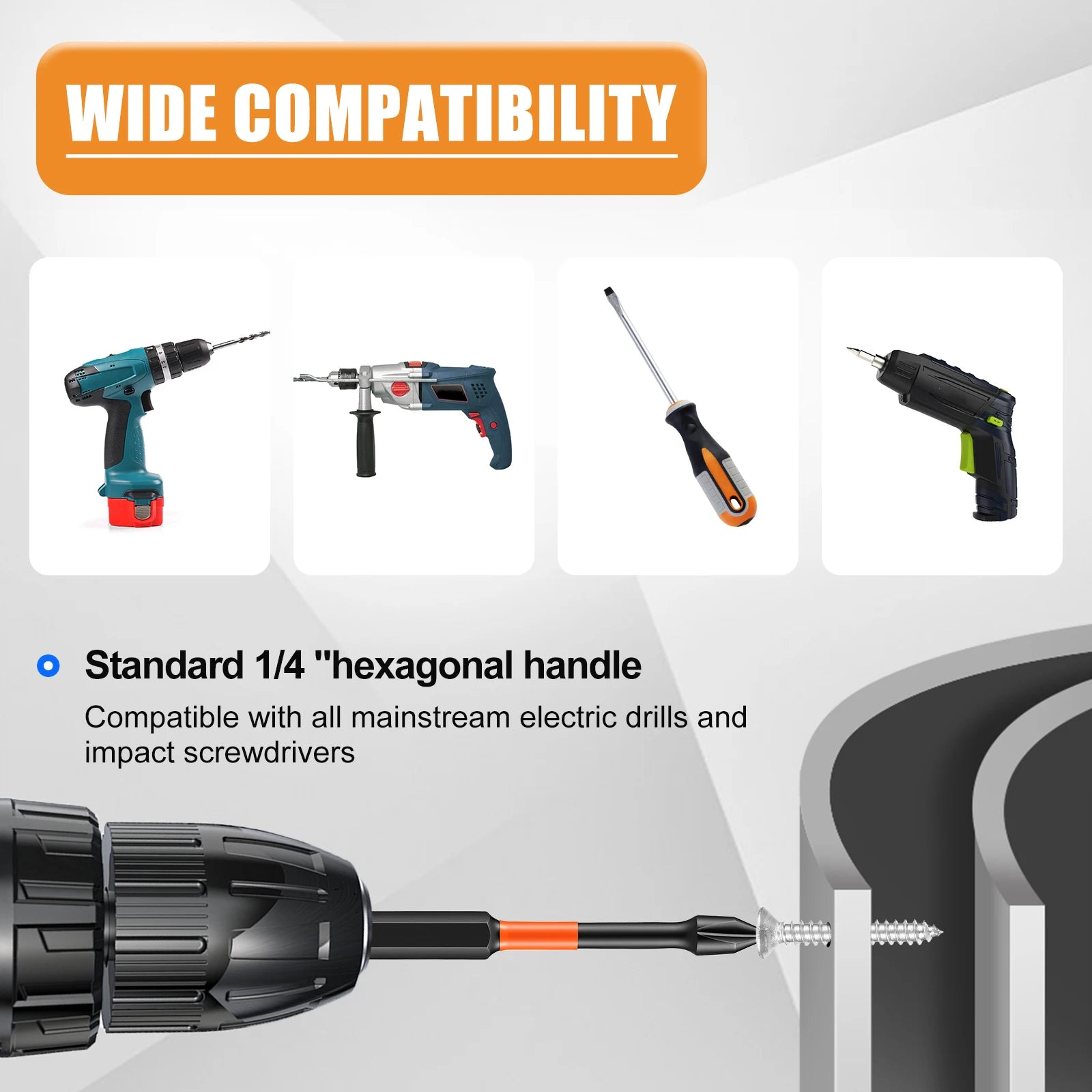 7pcs Cross Head Screwdriver Bit 25-150mm Magnetic Impact Driver Bit Chromium Molybdenum Steel 1/4 Inch Hex Shank for Screw Power Zpaxo