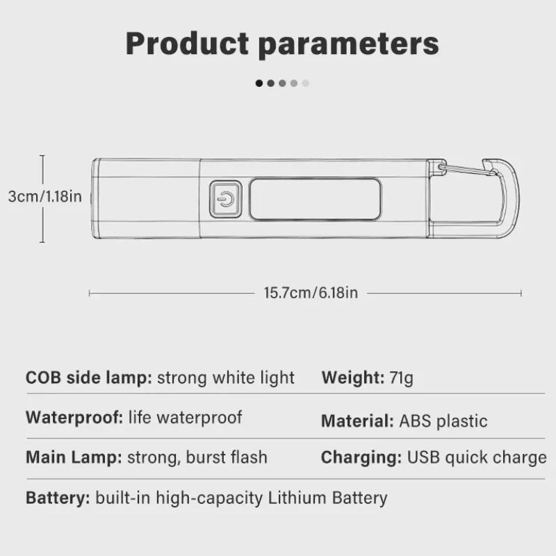 XPE COB LED Flashlight – Zoomable, Waterproof & Rechargeable Torch LED Camping Flashlight Zpaxo