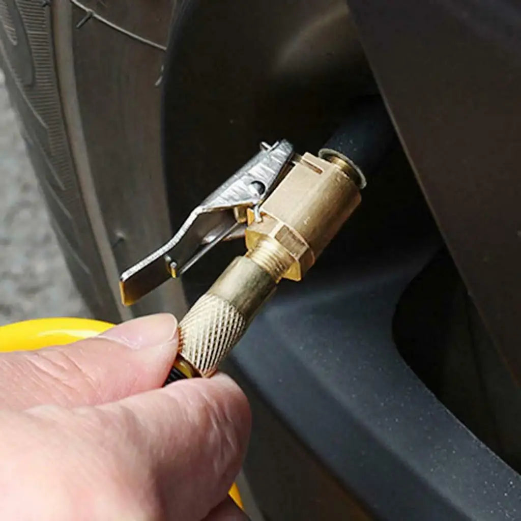 Car Tire Air Chuck Inflator Pump Valve Connector Clip-on Adapter