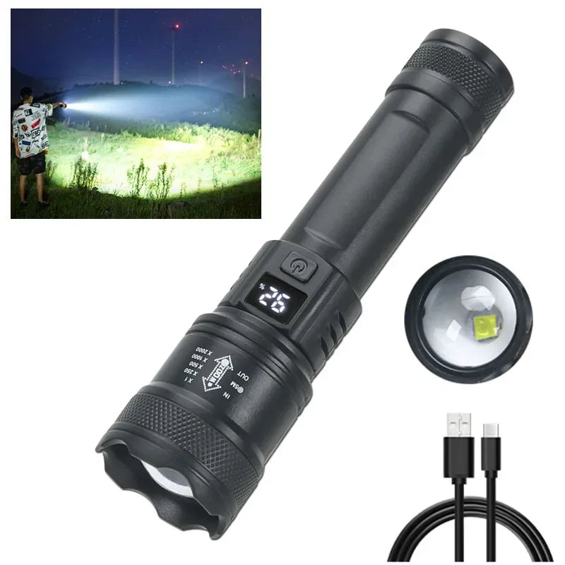 ZHIYU Rechargeable LED Tactical Flashlight | Zoomable USB Torch