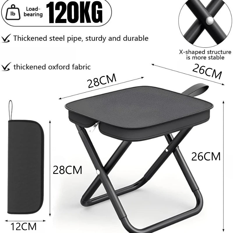 Home Low Stools, Outdoor Folding Stools, Hand in Hand with Bags, Mazha, Tourism, Camping, Fishing, Train Queues, Small Stools Zpaxo