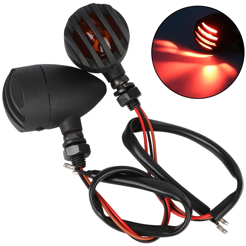 Metal Honda Suzuki Cafe Racer Flasher Halogen Turn Signal Retro Fence