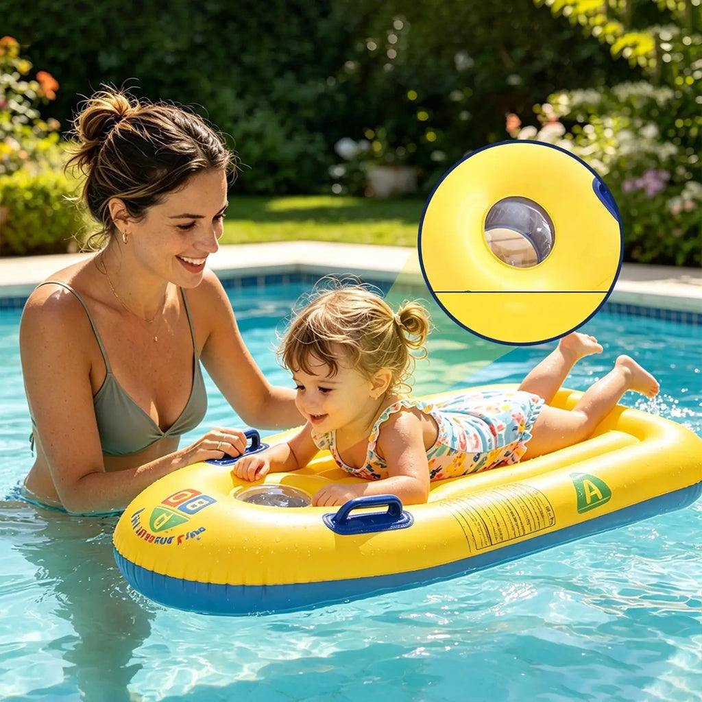 Inflatable Body Board PVC Kids Swim Float Handles Blow Up Pool