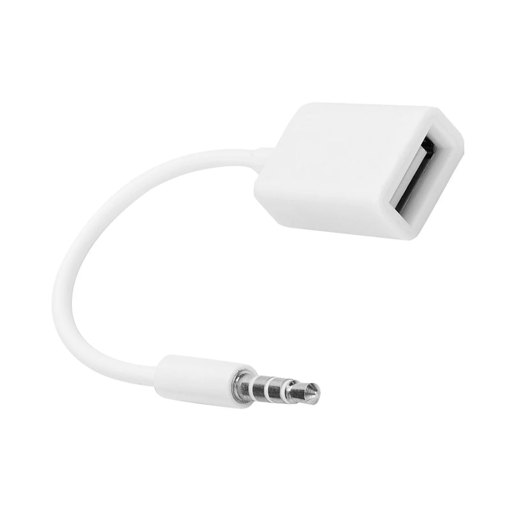 Male Plug Jack USB Female AUX Audio Cable Converter Adapter Cord