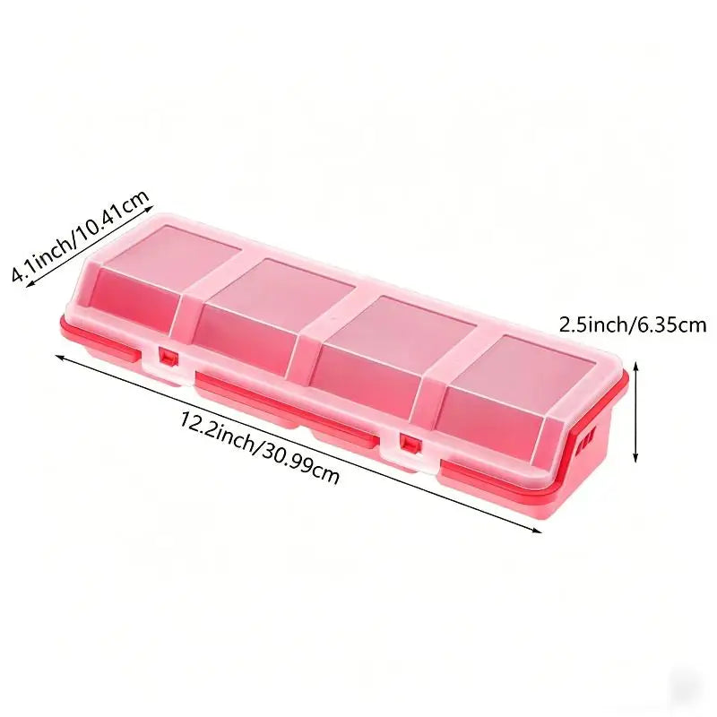 4-Grid Plastic Hardware Storage Box with Lid | Screw Organizer