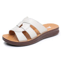 White Leather Wedge Slide Sandals Women Cutout Design Open Toe Non Zpaxo 1229 WHite 38 China Mainland