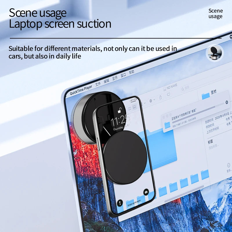 Car Mount Mobile Phone Holder Magnetic Black Technology Universal Adsorption Bracket for iPhone Samsung Vacuum Adsorption Stable Zpaxo