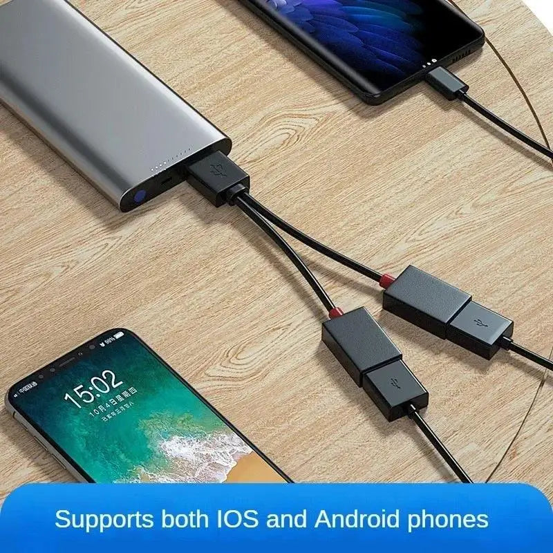 1 In 2 Out USB HUB Car USB Splitter Cable USB Multi-functional Adapter USB Charging Cable Adapter For Laptop Tablet Smart Phone Zpaxo