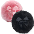 Large Fluffy Powder Sponge Puff Ultra Soft Washable Reusable Velour Zpaxo Round 2Pc Mix B