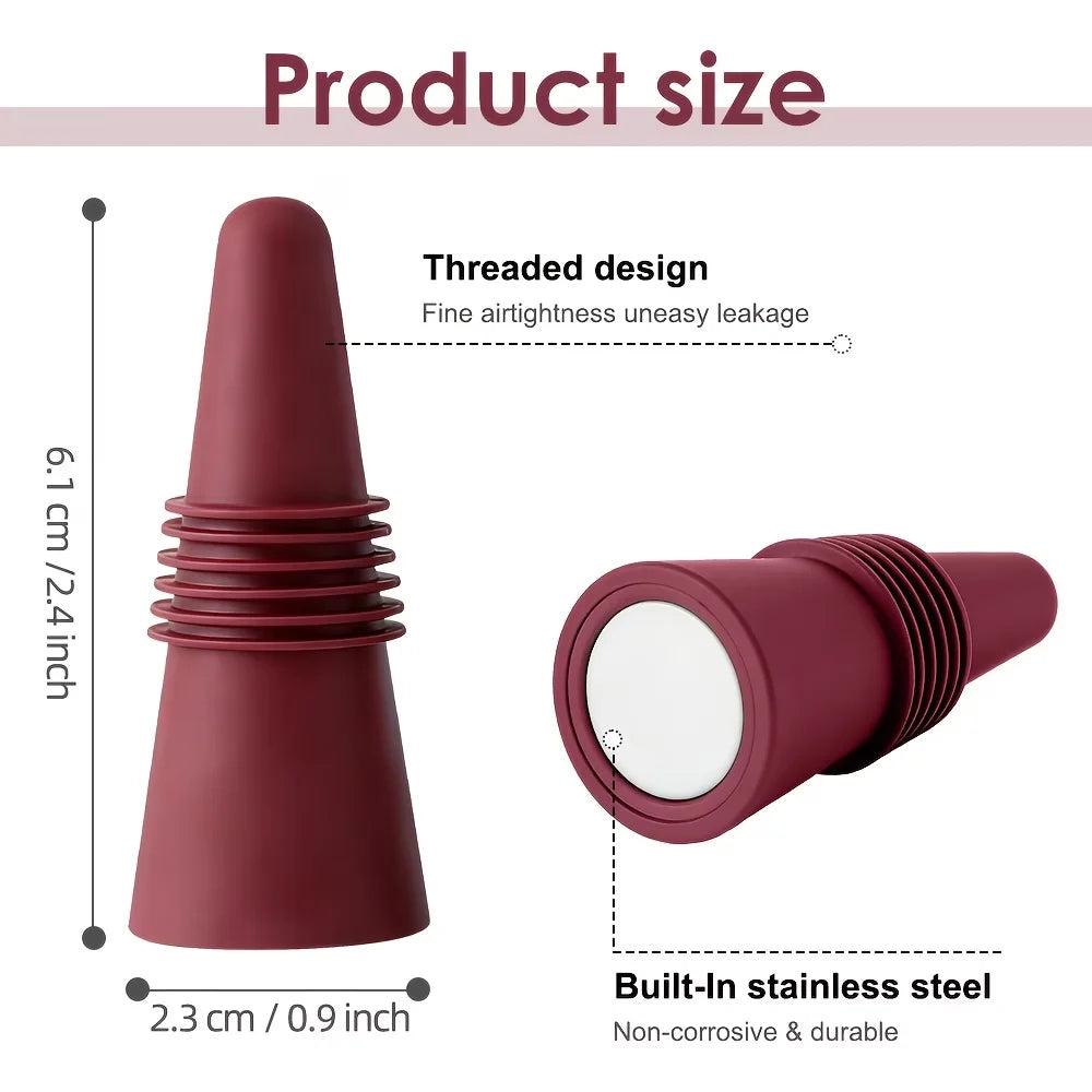 Wine Stoppers Beverage Bottle Sealer Soft Silicone Corks Grip Keeping Zpaxo