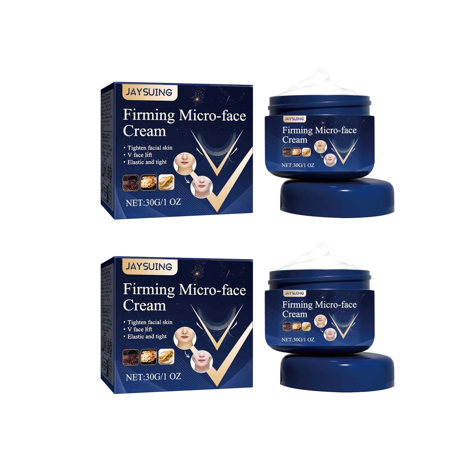Jaysuing V-Shape Face Firming & Slimming Cream 30g Face Firming Cream Zpaxo 2Pcs