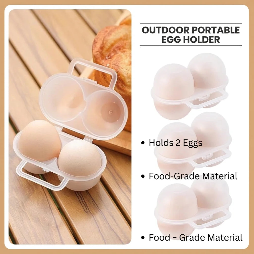 Portable 2-Egg Carrier Box – Shockproof Outdoor Egg Storage