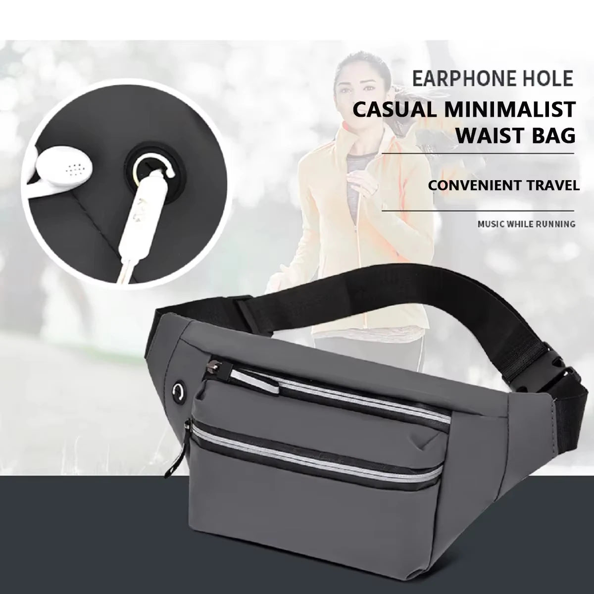 Bag for Men Chest Bag Simple Waist Bag Casual Crossbody Men's Cell Phone Bags Gray Shoulder Bag Multi Use Business Coin Purse Zpaxo