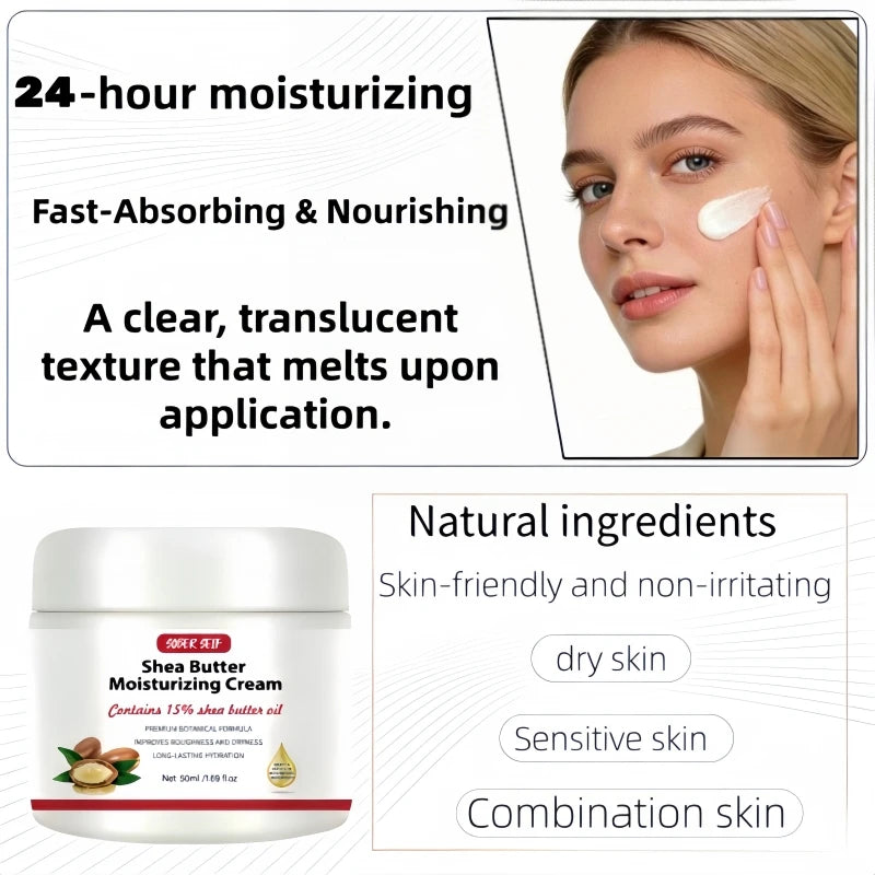 Hyaluronic Acid Shea Butter Ceramide Facial Moisturizer 50ml Repair Damaged Skin Deep Nourishing Dry Skin Care Product Zpaxo