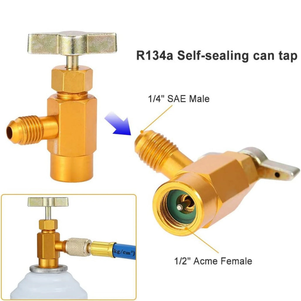 R134A Refrigerant Charging Hose Gauge Automotive AC Refill Compatible