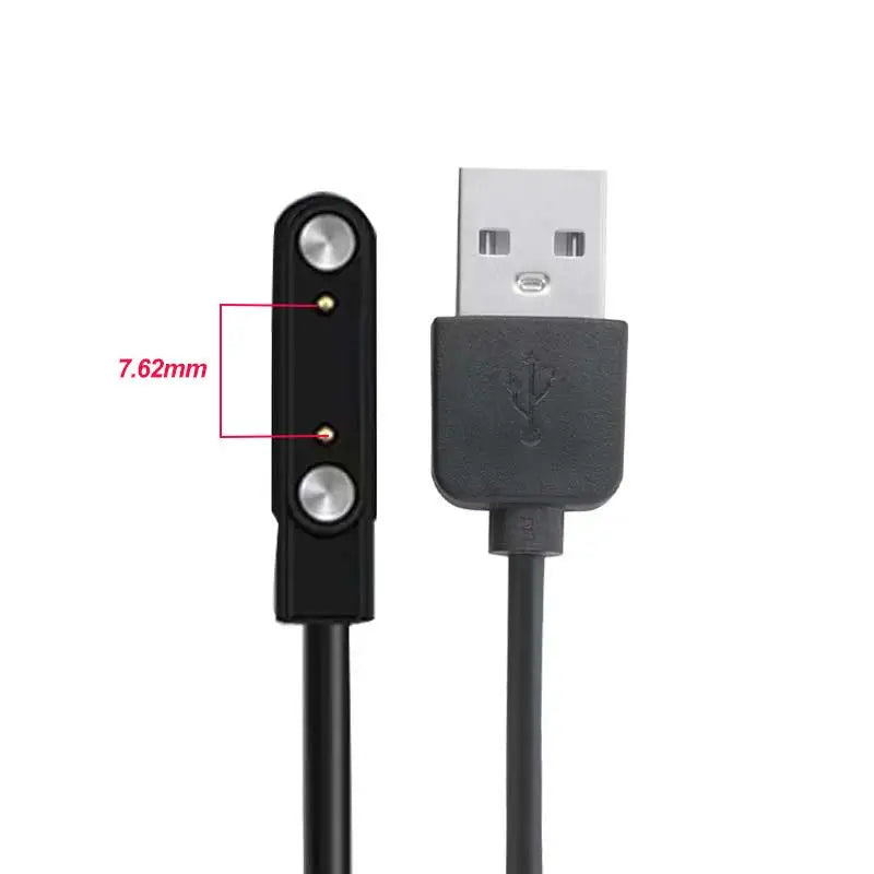 Universal Smart Watch Magnetic USB Dock Charging Cable Adapter 2Pin 4Pin For Adult Kids Smartwatch Power Charge Wire Accessories Zpaxo 2pin-7.62mm