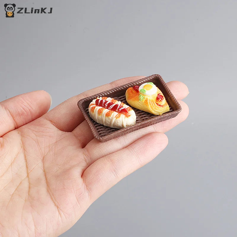 ▶Dollhouse Miniature Mini Food Display Show Stand Cake Bread Dessert Cabinet Kanto Cooking Pantry Furniture Model Scene Props Zpaxo