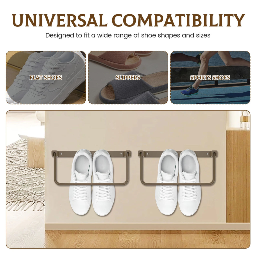 2/4/6Pcs RV Shoe Storage Aluminum Alloy Foldable RV Shoe Holder Rack Space Saving Camper Wall Mounted Rack for Traveling Camping Zpaxo