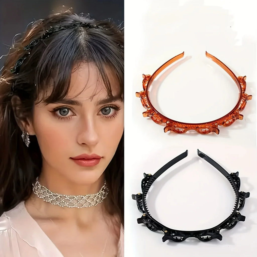 Retro Braided Hair Clip Double Layer Hollow Adding Volume Styling