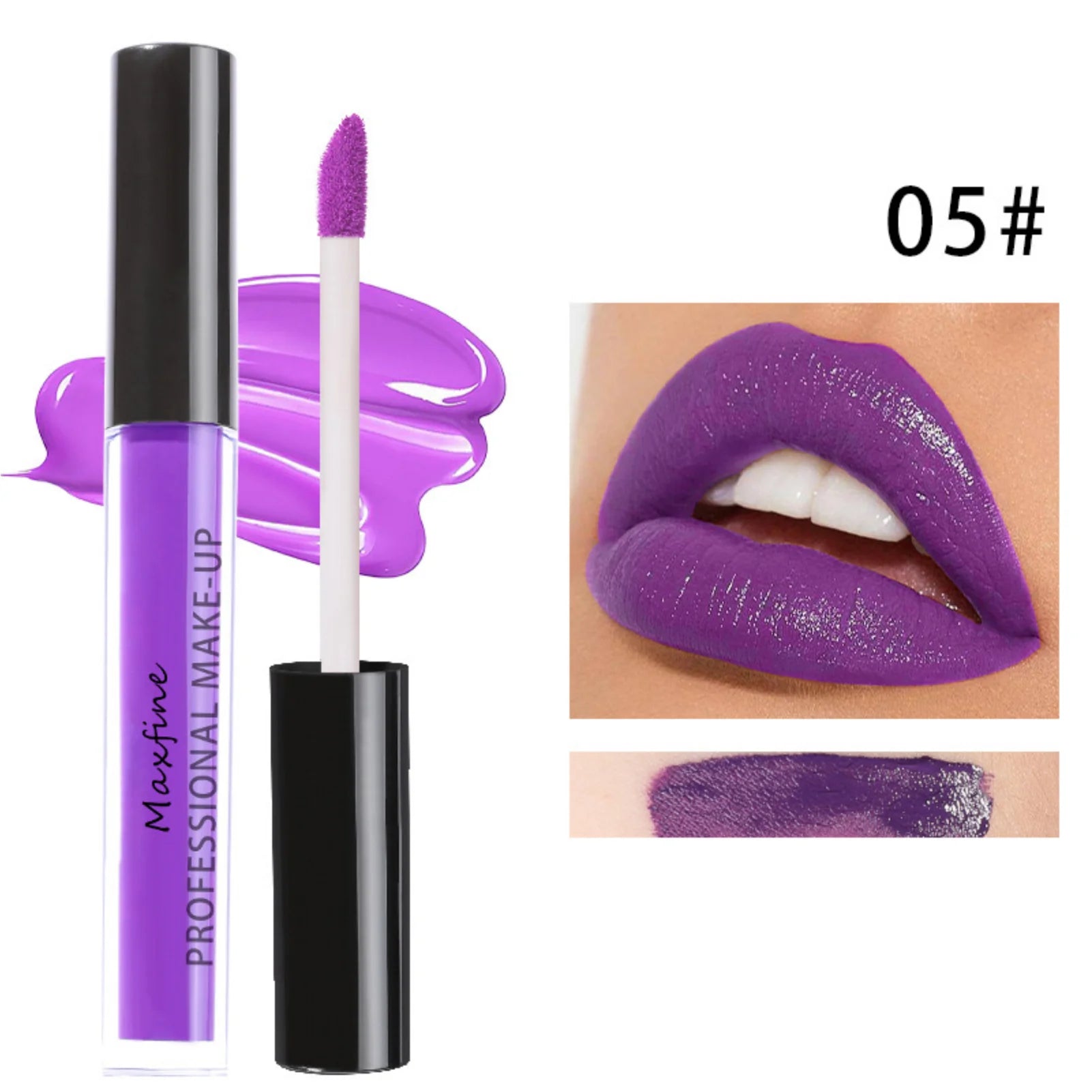 Matte Lipstick Waterproof Green Purple Black White Lip Gloss Tint