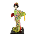 12" Japanese Geisha Collectible Figurine Kimono Dolls Asian Geisha Doll Girl Statue for Home Office Shelf Table Decoration Zpaxo Fluorescent Green