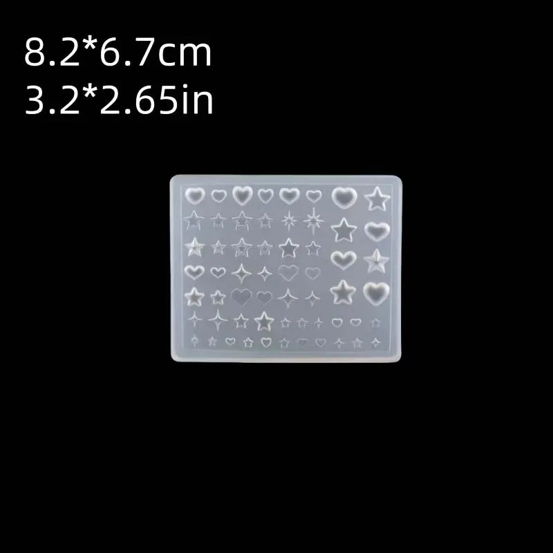 3D Starburst & Heart Silicone Molds – Nail Art & Epoxy Resin Resin Craft Mold Zpaxo