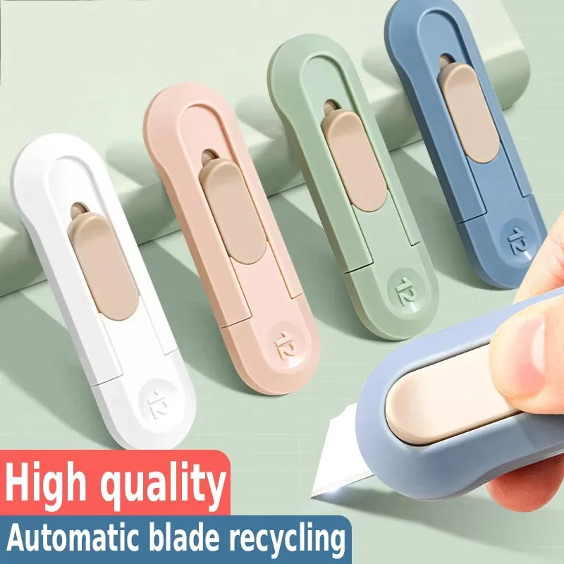 Portable Mini Paper Cutter Artwork Knife Automatic Rebound Box Opener