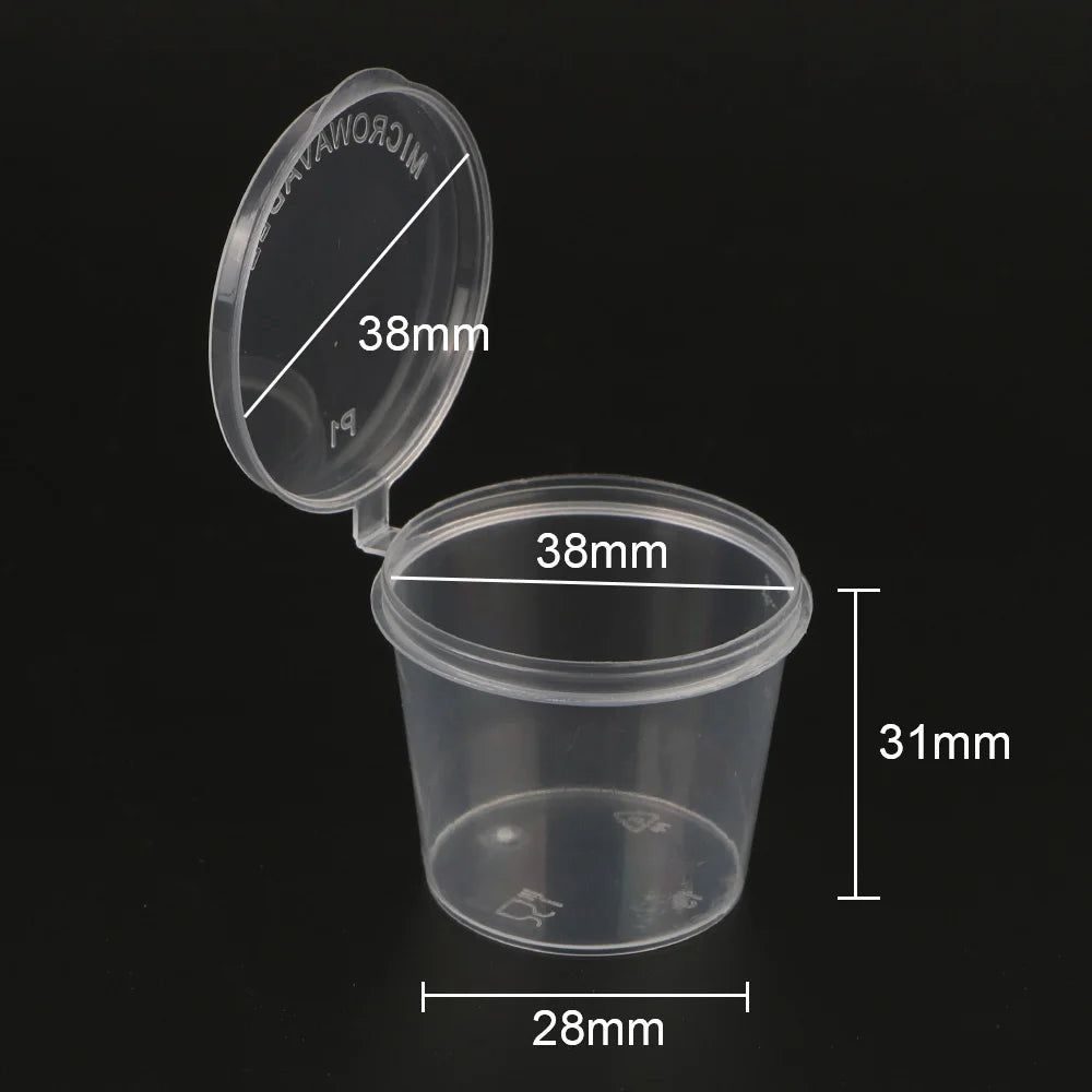 Chutney Chili Sauce Cups Plastic Clear Food Small Container Box Lids