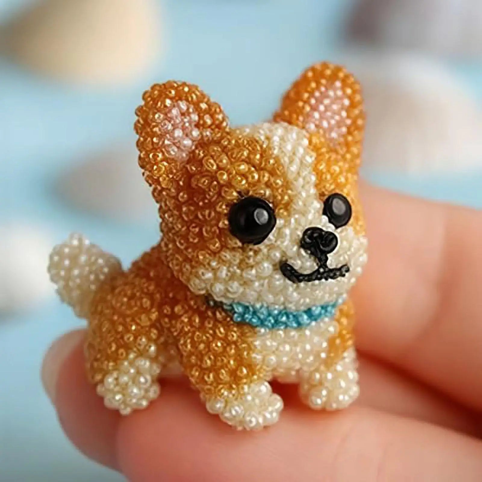 Bead Embroidery Three-dimensional Dog Animal Ornament Making Sewing