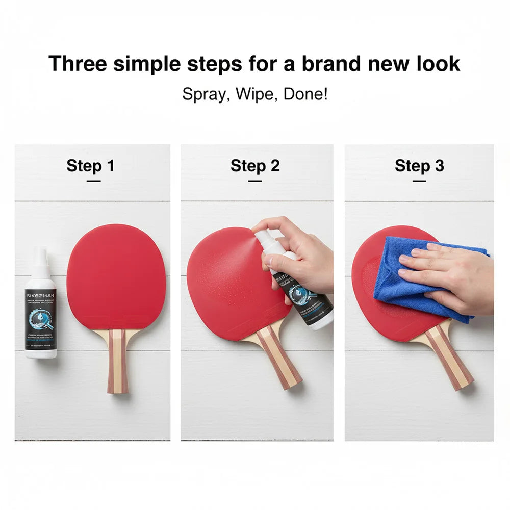 105ml Professional Table Tennis Racket Cleaner+efficient Cloth Set | Quick Stain Removal, Long-lasting Adhesion Enhancement Zpaxo