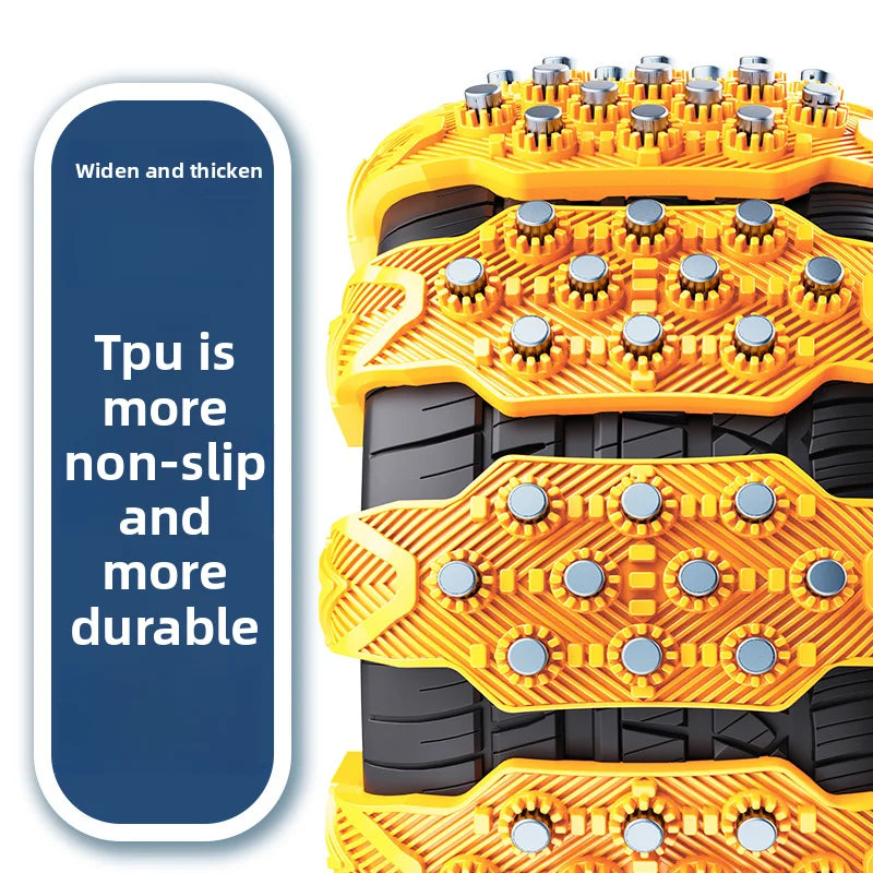 Universal Rubber Snow Chains – Anti-Skid Tire Chains for Winter