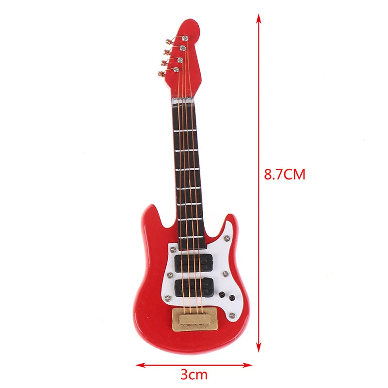 1 12 Dollhouse Miniature Music Electric Guitar Model Kids Musical Toy Zpaxo Red