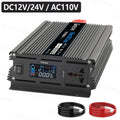 20000W Peak Power Inverter 12V DC to 110V/220V AC Inverter with LCD Display Smart Cooling for RV Camping Home Emergency Backup Zpaxo 12V 24V to 110V