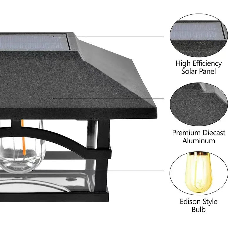 Solar Post Cap Lights Outdoor Panel Lamp Fence Deck Garden Patio Zpaxo